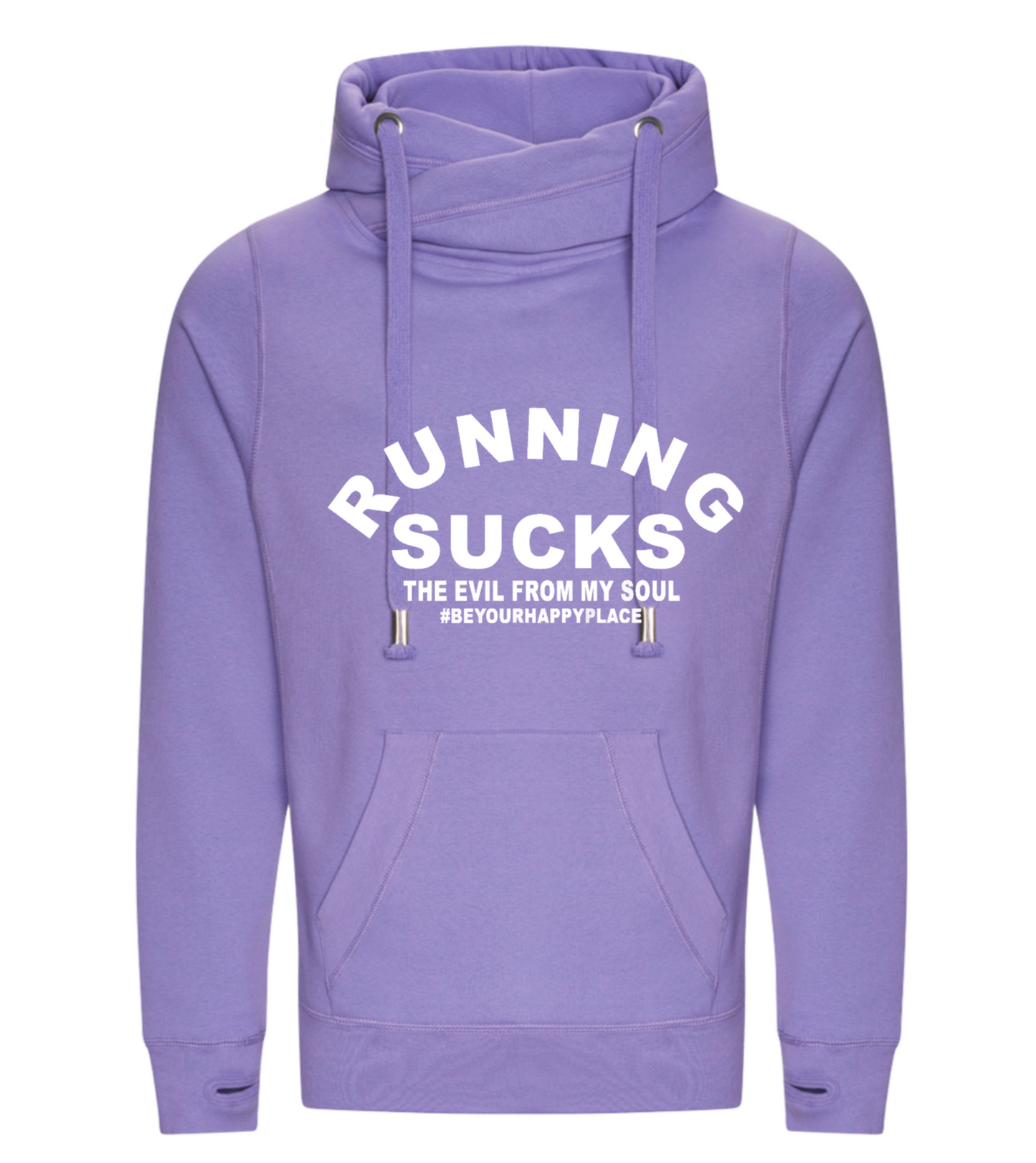 Running Sucks Lavender Cross Neck Hoodie